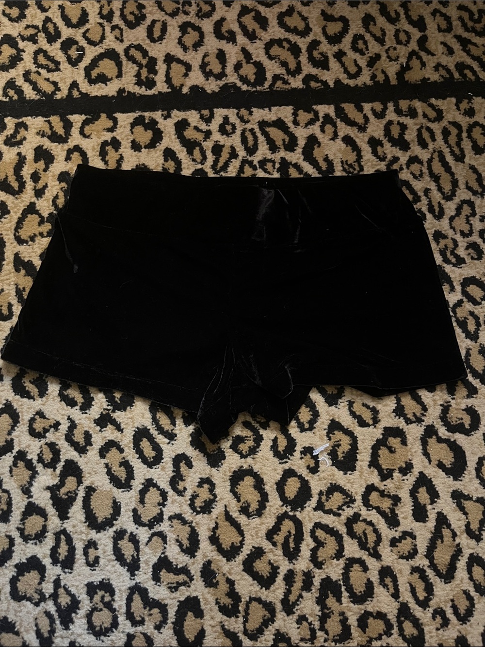 Women's Black Velvet Shorts